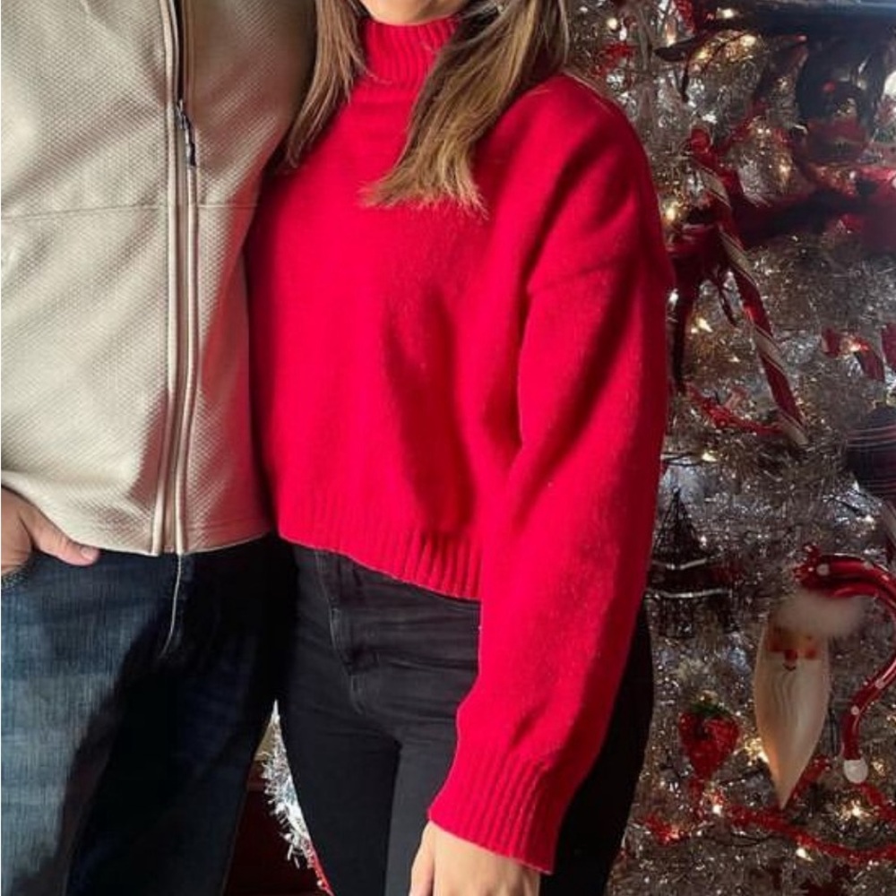 Red High Neck Sweater